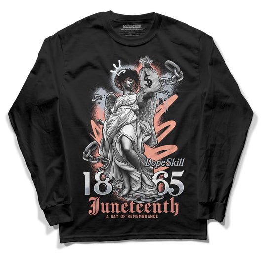 Crimson Bliss 5s DopeSkill Long Sleeve T-Shirt Juneteenth Graphic - Black 