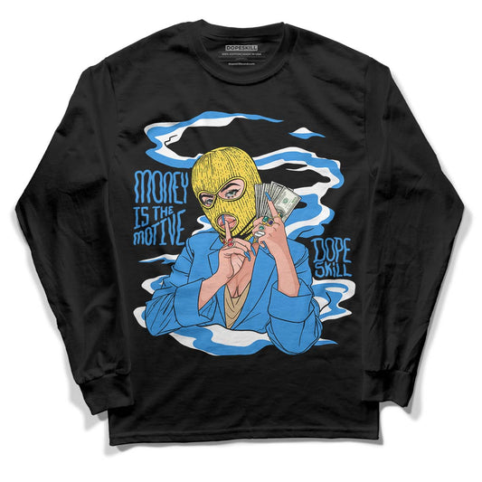 SB Dunk Low Homer DopeSkill Long Sleeve T-Shirt Money Is The Motive Graphic - Black