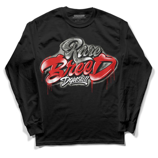 Fire Red 3s DopeSkill Long Sleeve T-Shirt Rare Breed Type Graphic - Black 