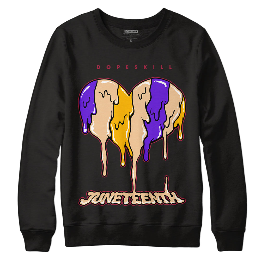 Afrobeats 7s SE DopeSkill Sweatshirt Juneteenth Heart Graphic - Black