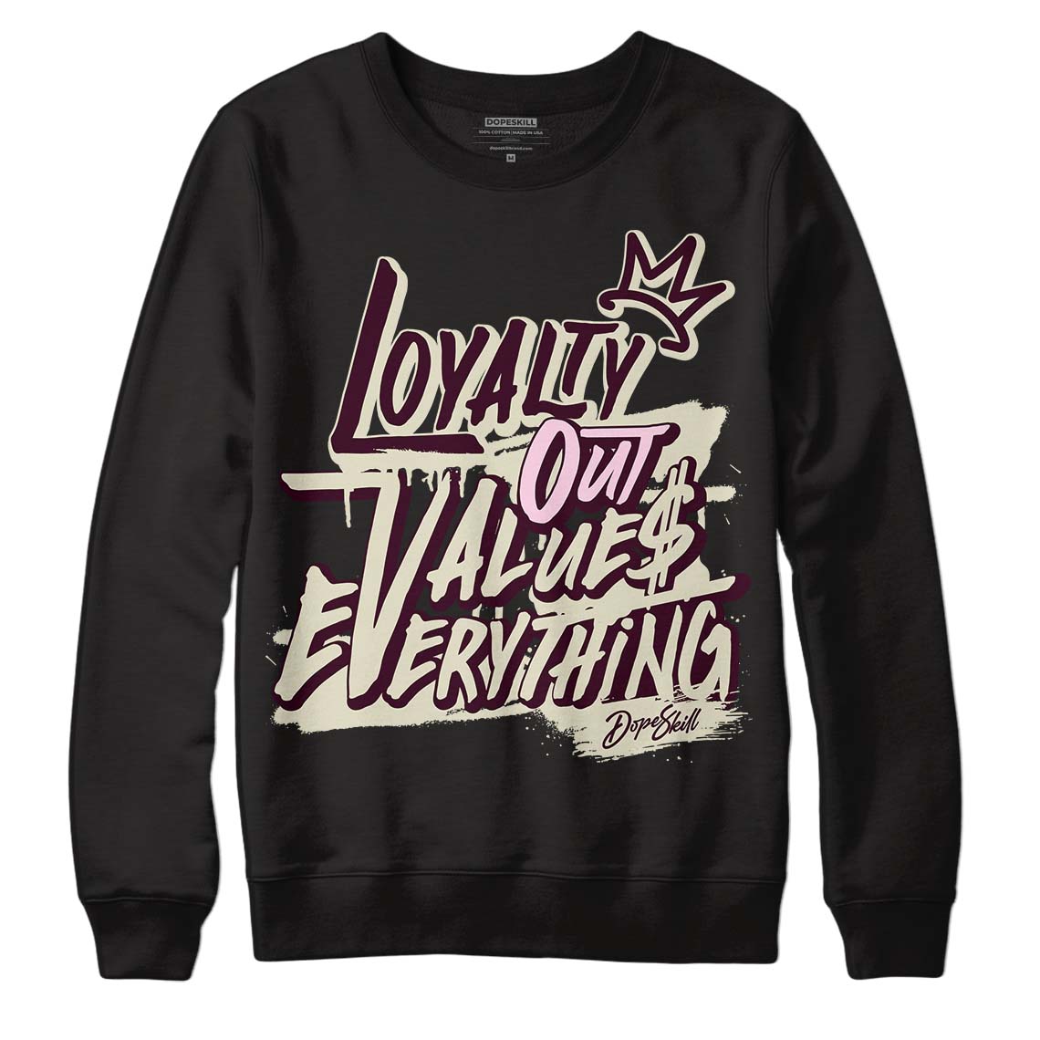 Dunk Low Night Maroon and Medium Soft Pink DopeSkill Sweatshirt LOVE Graphic Streetwear - Black 