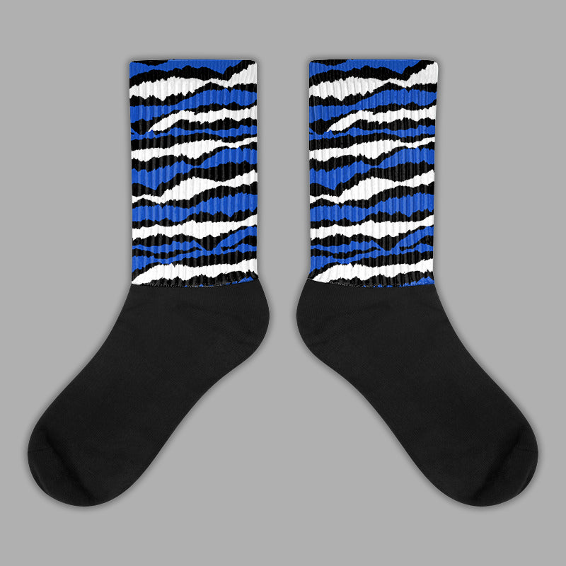 Abstract Tiger Sublimated Socks Match Hyper Royal 12s