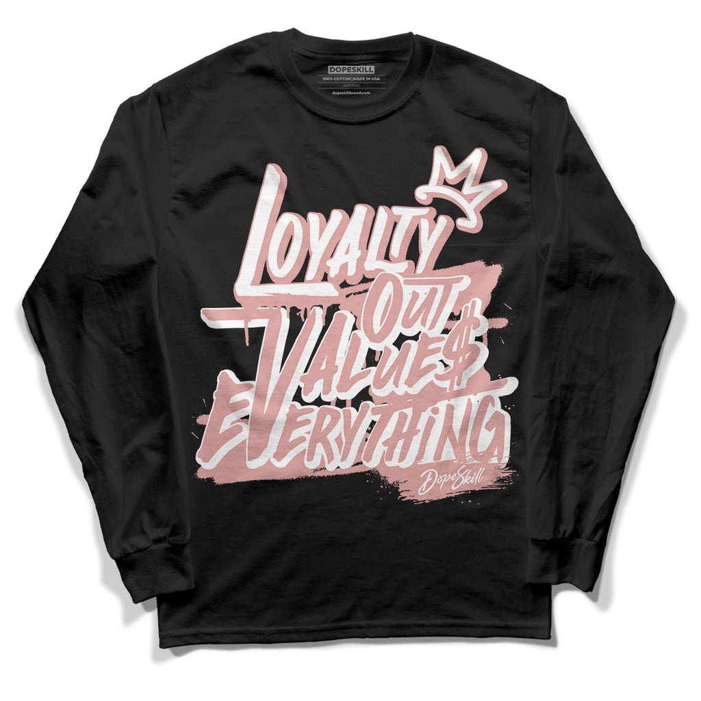 Rose Whisper Dunk Low DopeSkill Long Sleeve T-Shirt LOVE Graphic - Black 