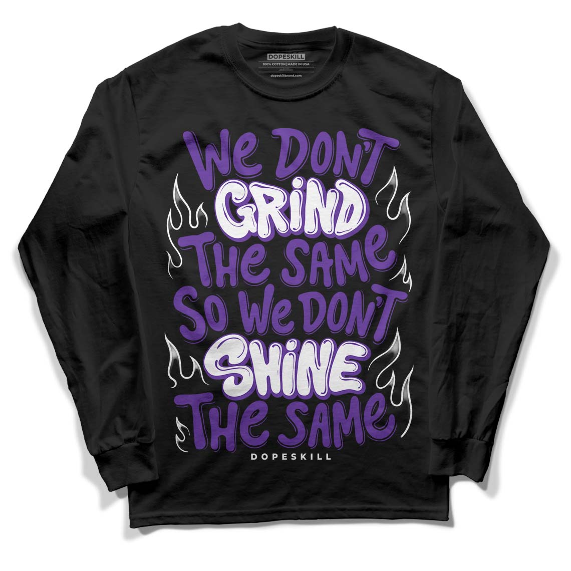 Jordan 13 Court Purple DopeSkill Long Sleeve T-Shirt Grind Shine Graphic Streetwear - Black 