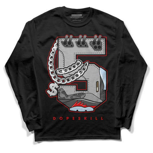 Jordan 5 Retro P51 Camo DopeSkill Long Sleeve T-Shirt No.5 Graphic Streetwear - Black 