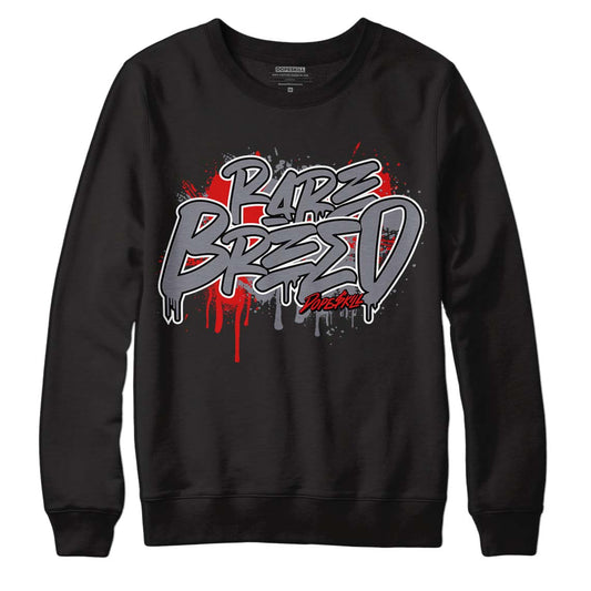 Fire Red 9s DopeSkill Sweatshirt Rare Breed Graphic - Black 