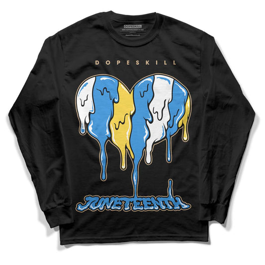 SB Dunk Low Homer DopeSkill Long Sleeve T-Shirt Juneteenth Heart Graphic - Black