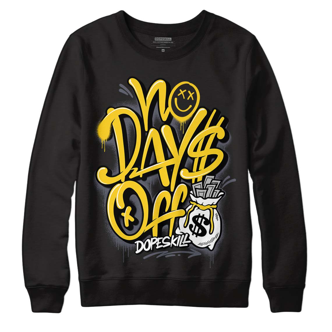 Lightning 4s DopeSkill Sweatshirt No Days Off Graphic - Black 