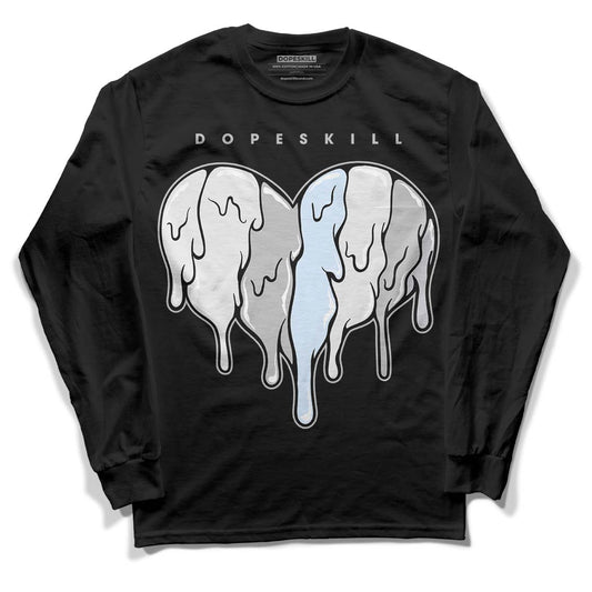 Black Metallic Chrome 6s DopeSkill Long Sleeve T-Shirt Slime Drip Heart Graphic - Black