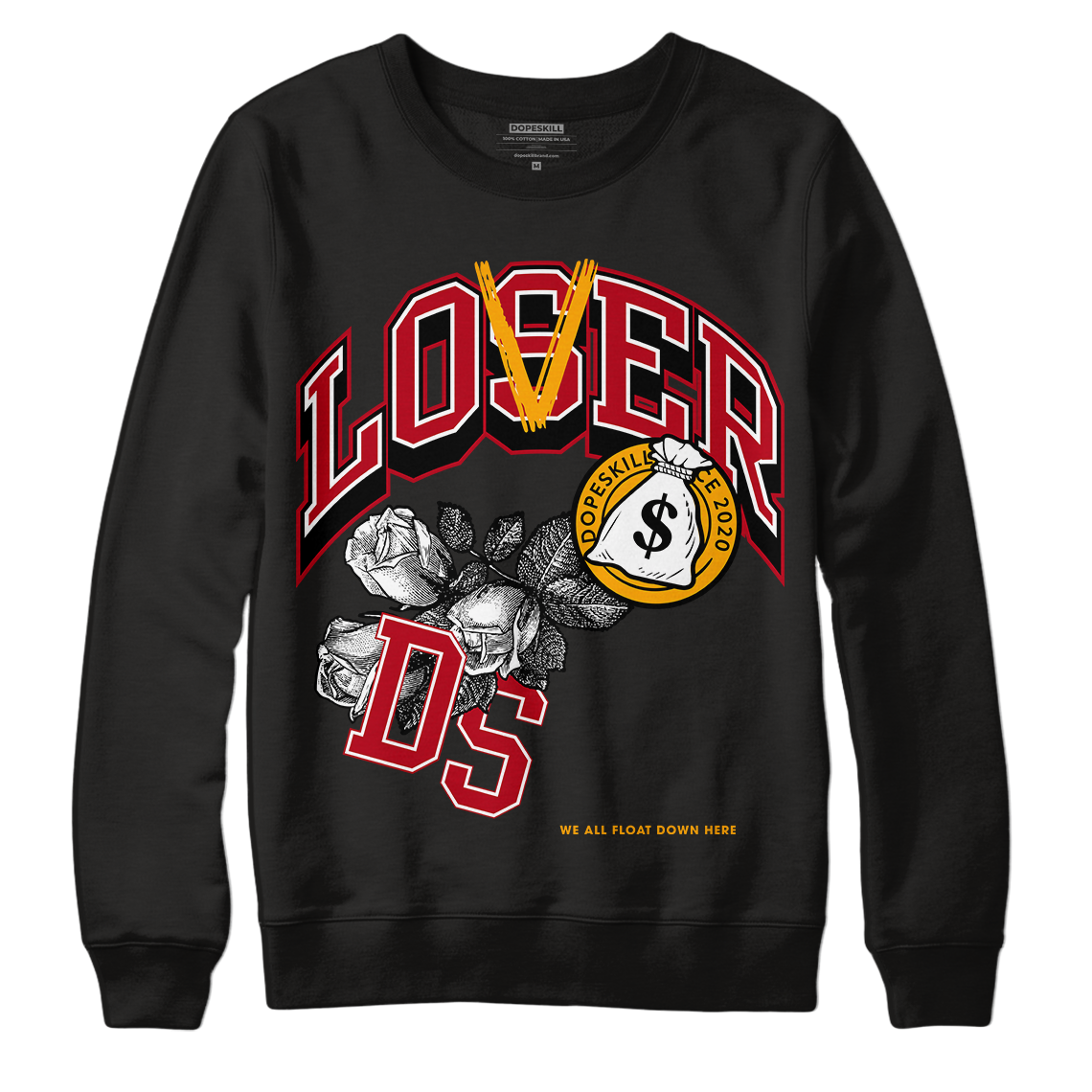 Cardinal 7s DopeSkill Sweatshirt Loser Lover Graphic - Black 