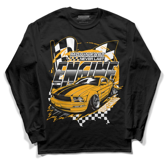 Taxi Yellow Toe 1s DopeSkill Long Sleeve T-Shirt ENGINE Tshirt Graphic - Black 