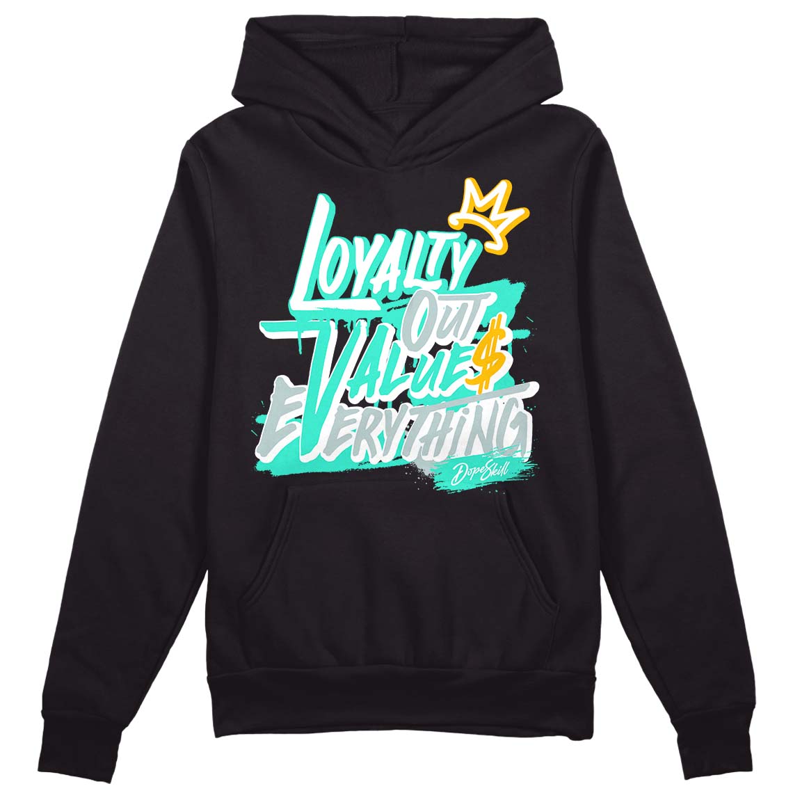 New Emerald 1s  DopeSkill Hoodie Sweatshirt LOVE Graphic - Black