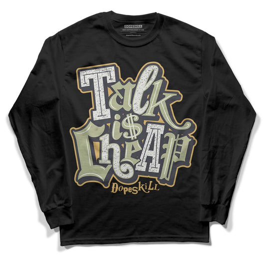 Jade Horizon 5s DopeSkill Long Sleeve T-Shirt Talk Is Chip Graphic - Black