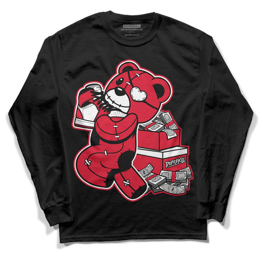 Lost & Found 1s DopeSkill Long Sleeve T-Shirt Bear Steals Sneaker Graphic - Black