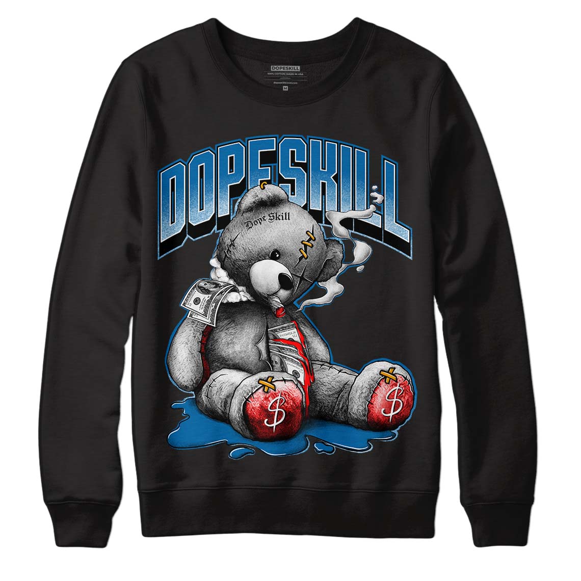 Messy Room 4S DopeSkill Sweatshirt Sick Bear Graphic - Black