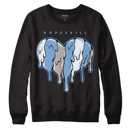 Jordan 5 Retro University Blue DopeSkill Sweatshirt Slime Drip Heart Graphic Streetwear - Black 