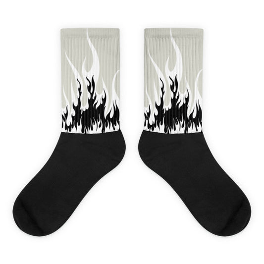 FIRE Sublimated Socks Match Jordan 4 Military Black