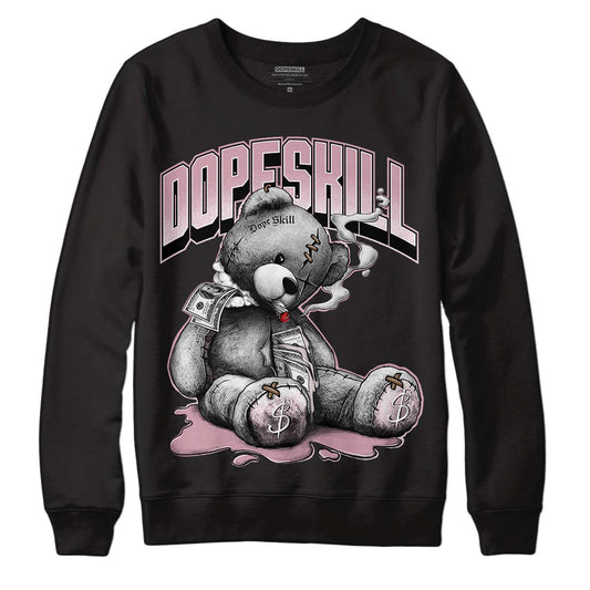 Dunk Low Teddy Bear Pink DopeSkill Sweatshirt Sick Bear Graphic - Black 