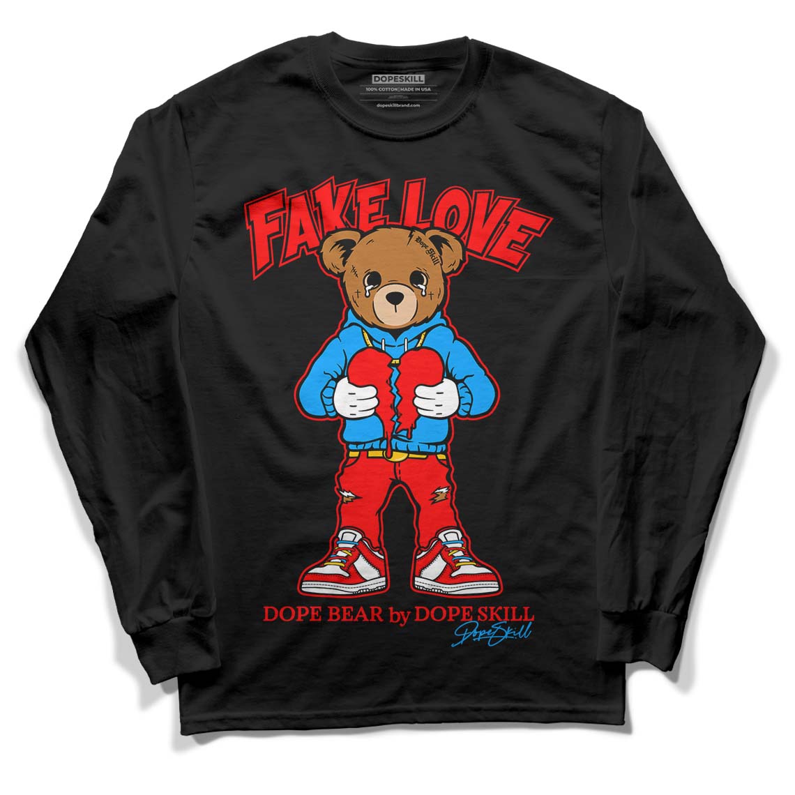 Fruity Pebbles Dunks DopeSkill Long Sleeve T-Shirt Fake Love Graphic - Black