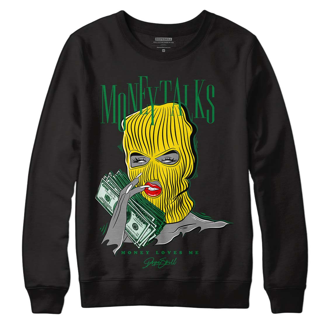 Dunk Low Reverse Brazil DopeSkill Sweatshirt Money Talks Graphic - Black