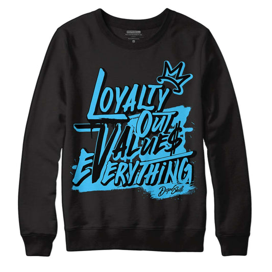 University Blue 13s DopeSkill Sweatshirt LOVE Graphic - Black 