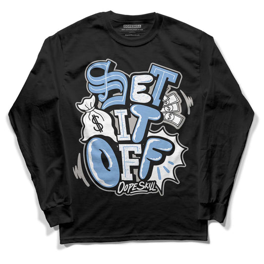 Jordan 5 Retro University Blue DopeSkill Long Sleeve T-Shirt Set It Off Graphic Streetwear - Black