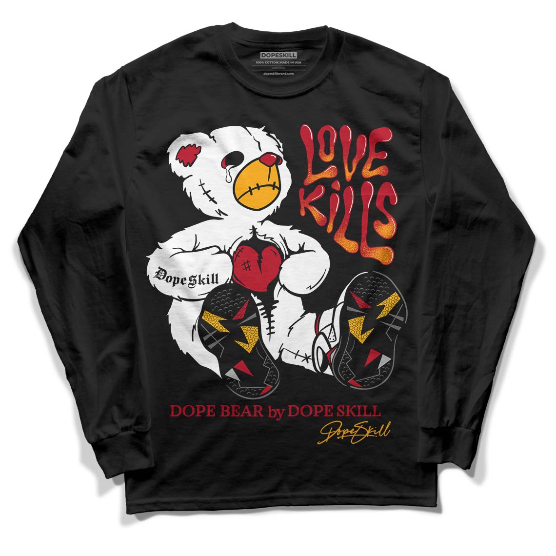 Cardinal 7s DopeSkill Long Sleeve T-Shirt Love Kills Graphic - Black 