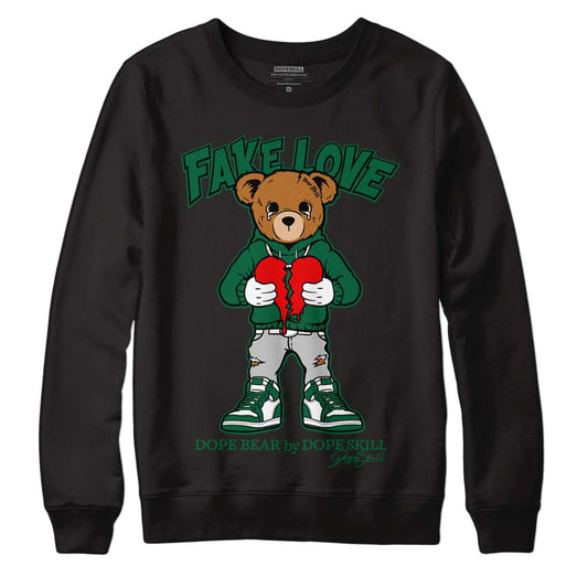 Gorge Green 1s DopeSkill Sweatshirt Fake Love Graphic - Black