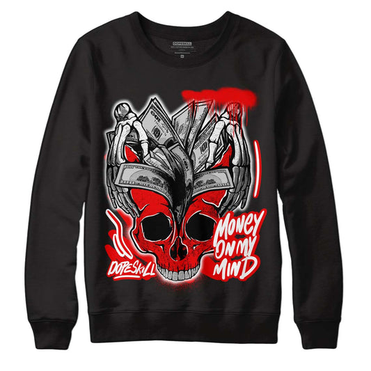 Cherry 11s DopeSkill Sweatshirt MOMM Skull Graphic - Black