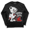 Jordan 1 High 85 Black White DopeSkill Long Sleeve T-Shirt Broken Heart Graphic Streetwear  - Black 