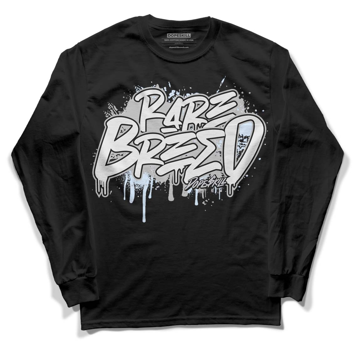 Black Metallic Chrome 6s DopeSkill Long Sleeve T-Shirt Rare Breed Graphic - Black