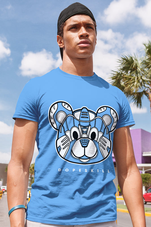 AJ 6 University Blue DopeSkill University Blue T-Shirt SNK Bear Graphic