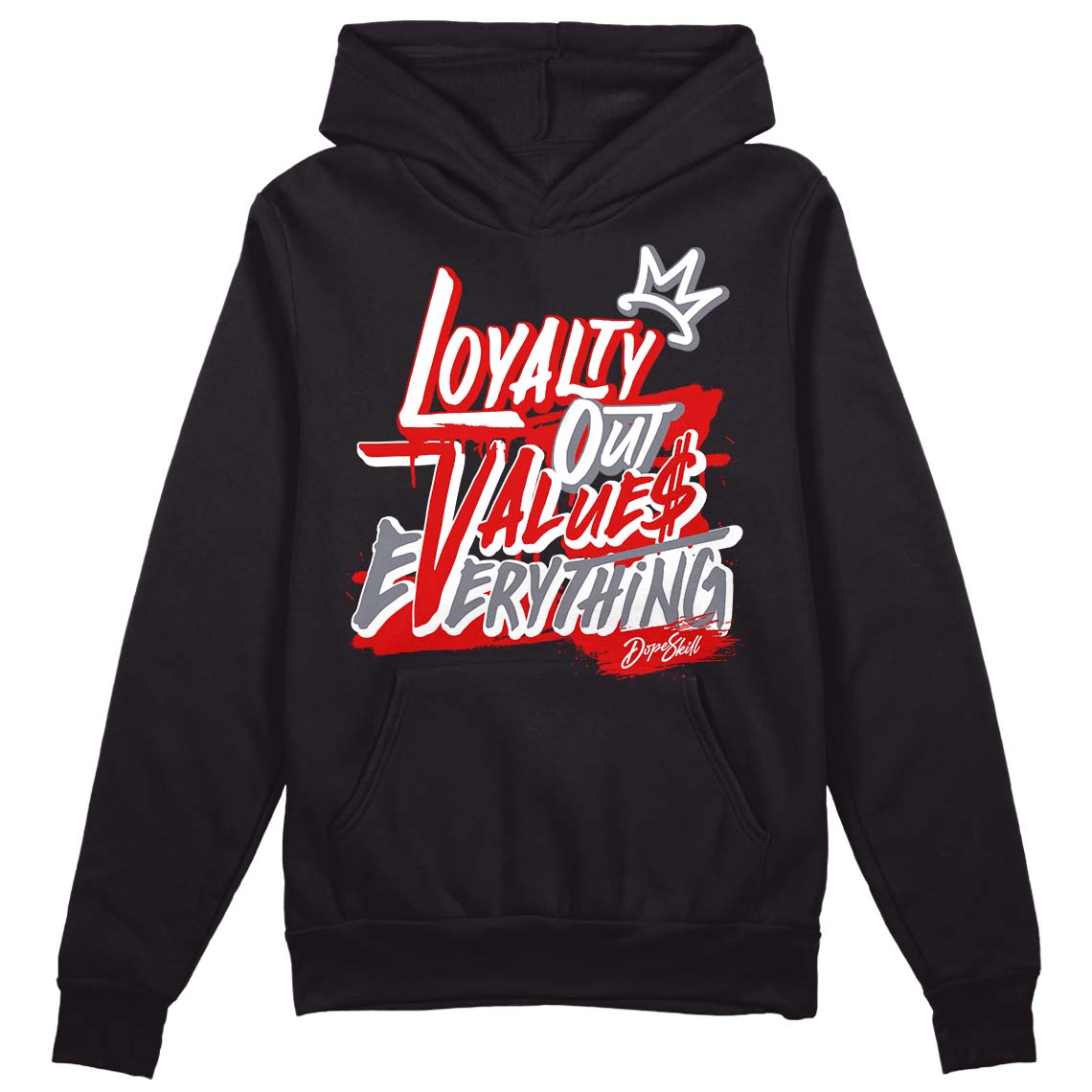 Gym Red 9s DopeSkill Hoodie Sweatshirt LOVE Graphic - Black