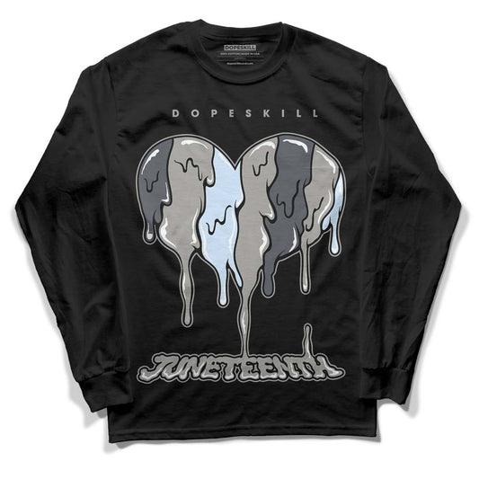 Jordan 6 Retro Cool Grey DopeSkill Long Sleeve T-Shirt Juneteenth Heart Graphic Streetwear - Black