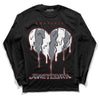 Fire Red 9s DopeSkill Long Sleeve T-Shirt Juneteenth Heart Graphic - Black 