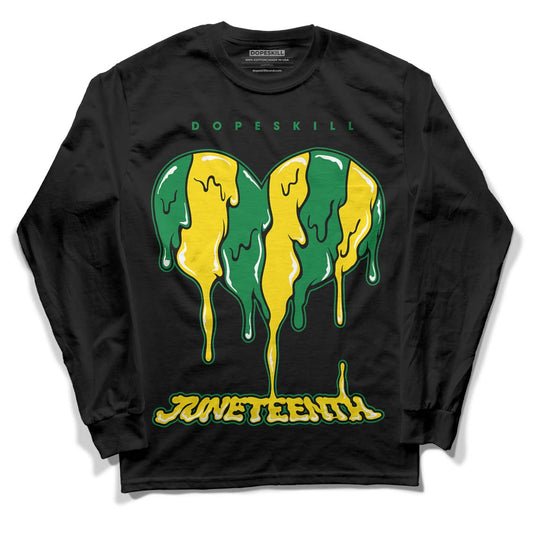 Dunk Low Reverse Brazil DopeSkill Long Sleeve T-Shirt Juneteenth Heart Graphic - Black