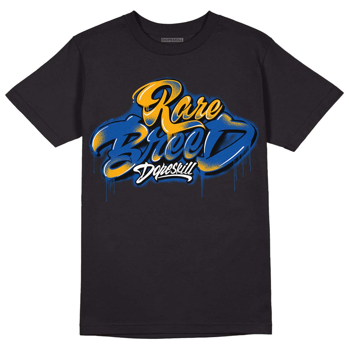 Dunk Blue Jay and University Gold DopeSkill T-Shirt Rare Breed Type Graphic Streetwear - Black