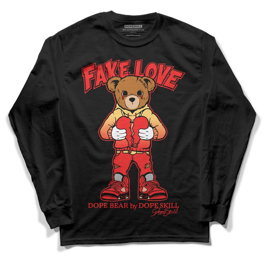 Dunk On Mars 5s DopeSkill Long Sleeve T-Shirt Fake Love Graphic - Black