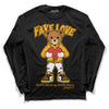 Taxi Yellow Toe 1s DopeSkill Long Sleeve T-Shirt Fake Love Graphic - Black 