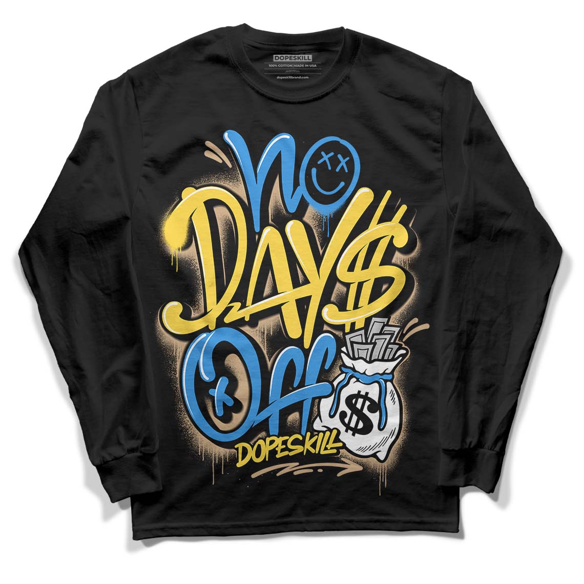 SB Dunk Low Homer DopeSkill Long Sleeve T-Shirt No Days Off Graphic - Black 