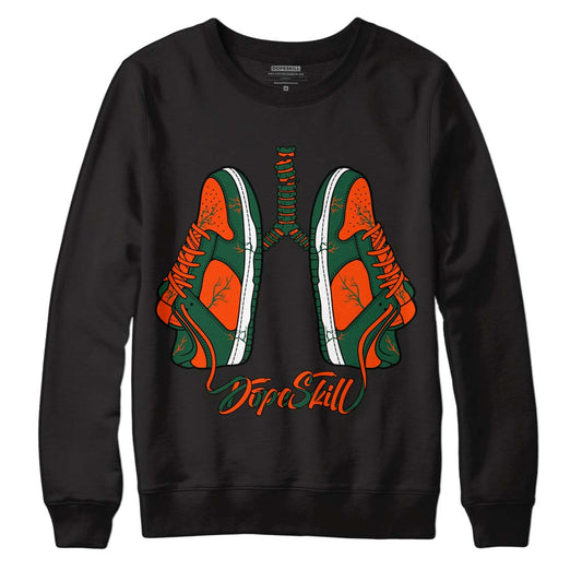 Dunk Low Team Dark Green Orange DopeSkill Sweatshirt Breathe Graphic - Black