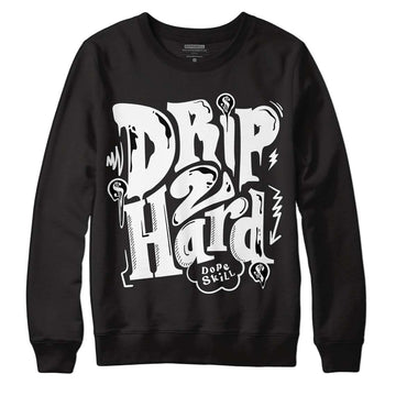 Jordan 1 High 85 Black White DopeSkill Sweatshirt Drip Too Hard Graphic Streetwear  - Black 