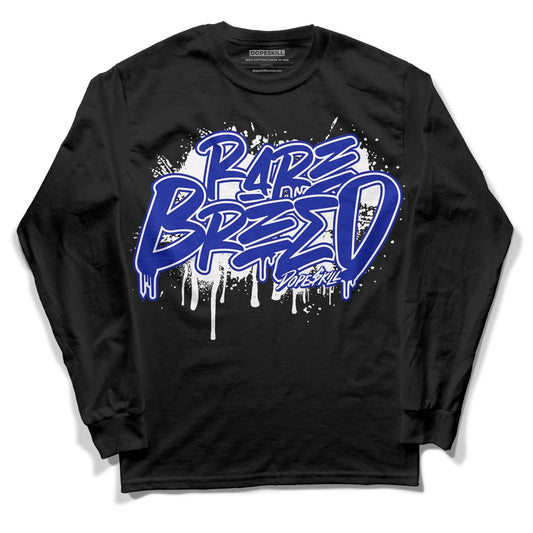 Racer Blue White Dunk Low DopeSkill Long Sleeve T-Shirt Rare Breed Graphic - Black