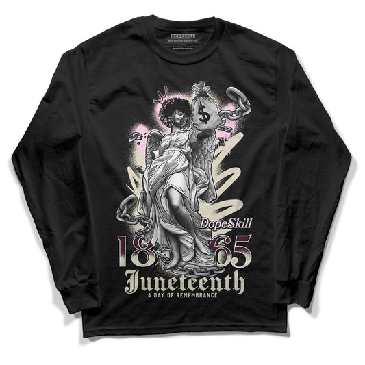 Dunk Low Night Maroon and Medium Soft Pink DopeSkill Long Sleeve T-Shirt Juneteenth Graphic Streetwear - Black 