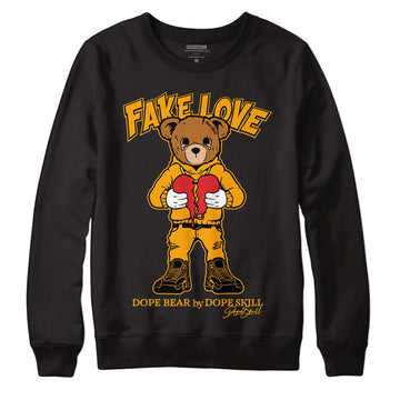 Black Taxi 12s DopeSkill Sweatshirt Fake Love Graphic - Black 