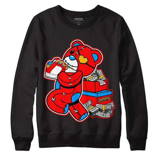 Fruity Pebbles Dunks DopeSkill Sweatshirt Bear Steals Sneaker Graphic - Black