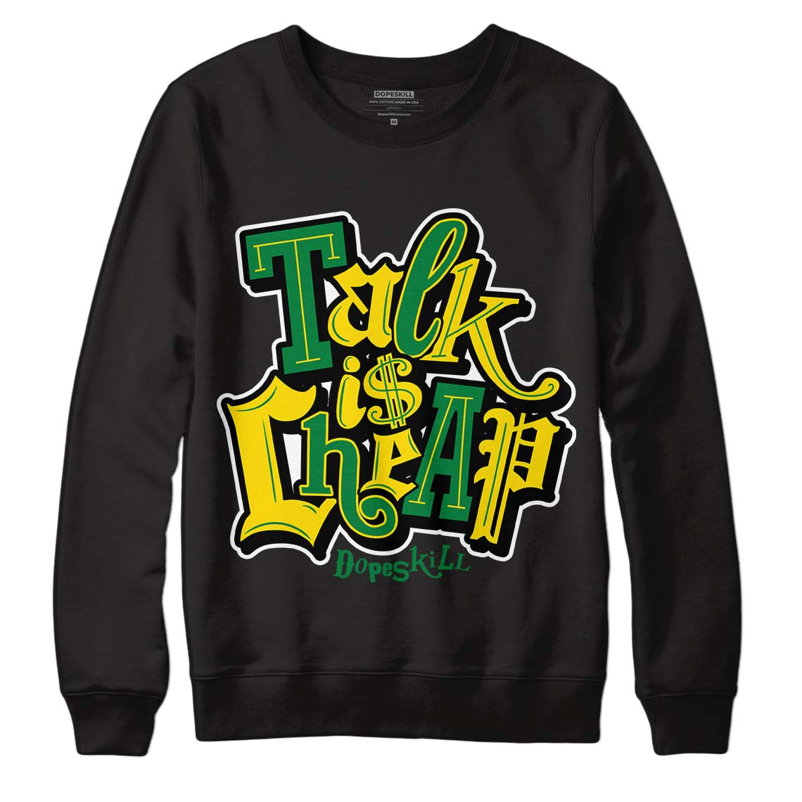 Dunk Low Reverse Brazil DopeSkill Sweatshirt Talk Is Chip Graphic - Black