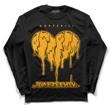 Black Taxi 12s DopeSkill Long Sleeve T-Shirt Juneteenth Heart Graphic - Black 