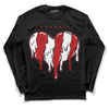 Jordan 13 Retro Playoffs DopeSkill Long Sleeve T-Shirt Slime Drip Heart Graphic Streetwear - Black