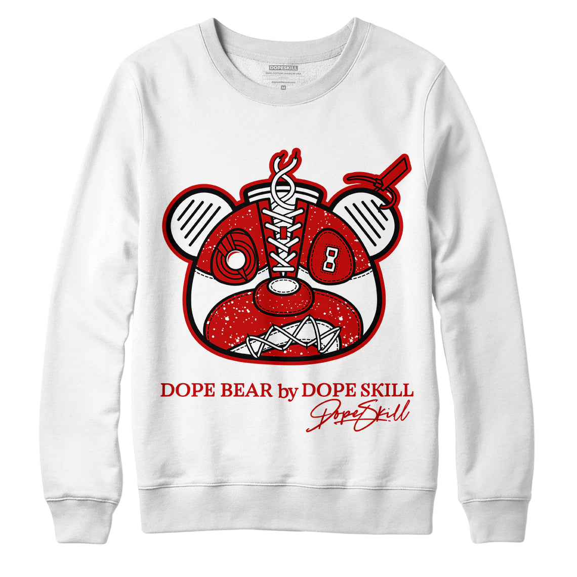 Jordan 6 “Red Oreo” DopeSkill Sweatshirt Sneaker Bear Head Graphic - White 